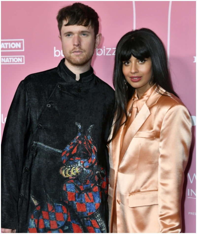 Jameela Jamil and James Blake | Getty Images Photo by Frazer Harrison