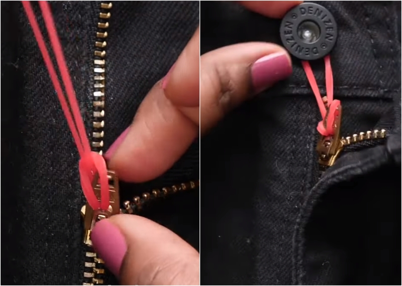 Zipper Woes? Use a Rubber Band | Youtube.com/Artkala